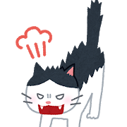 威嚇する猫